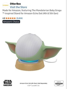 Echo dot 4th gen with OtterBox Baby Grogu Holder
